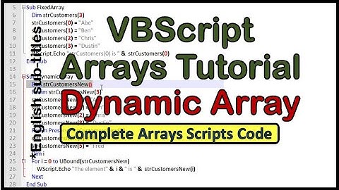 VBScript Array-VBscript Arrays Tutorial-Arrays In VBScript-Arrays Script-VBScript Basics-Array-Basic