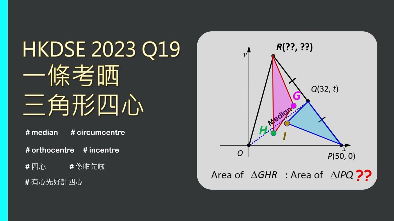(5** 題目) 一題考晒三角形四心 | DSE MATH 2023 Paper 1 Q19