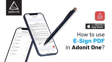 How to use E-sign PDF in Adonit One App?