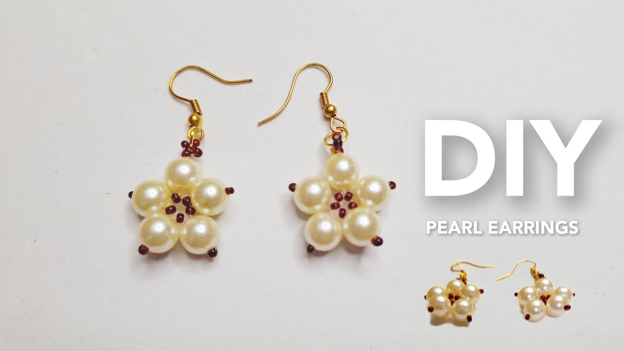 How To Make Simple And Beautiful Pearl Earrings At Home, DIY