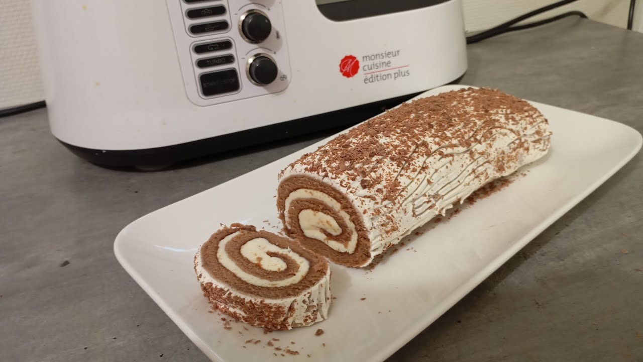 سويسرول جينواز لبيش la bûche monsieur cuisine édition plus#monsieurcuisine #lidl #ليدل #حلوة_لاكريم