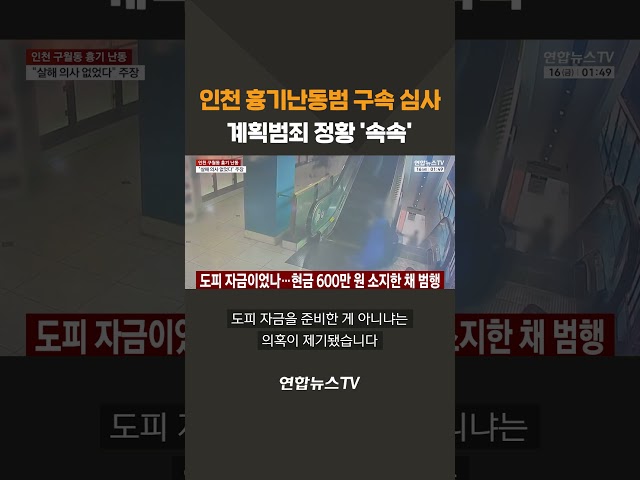 인천 흉기난동범 구속 심사…계획 범죄 정황 '속속' / 연합뉴스TV(YonhapnewsTV)