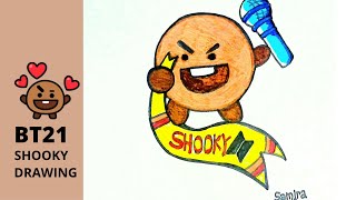 BT21 Shooky(Suga) drawing 💜🐈