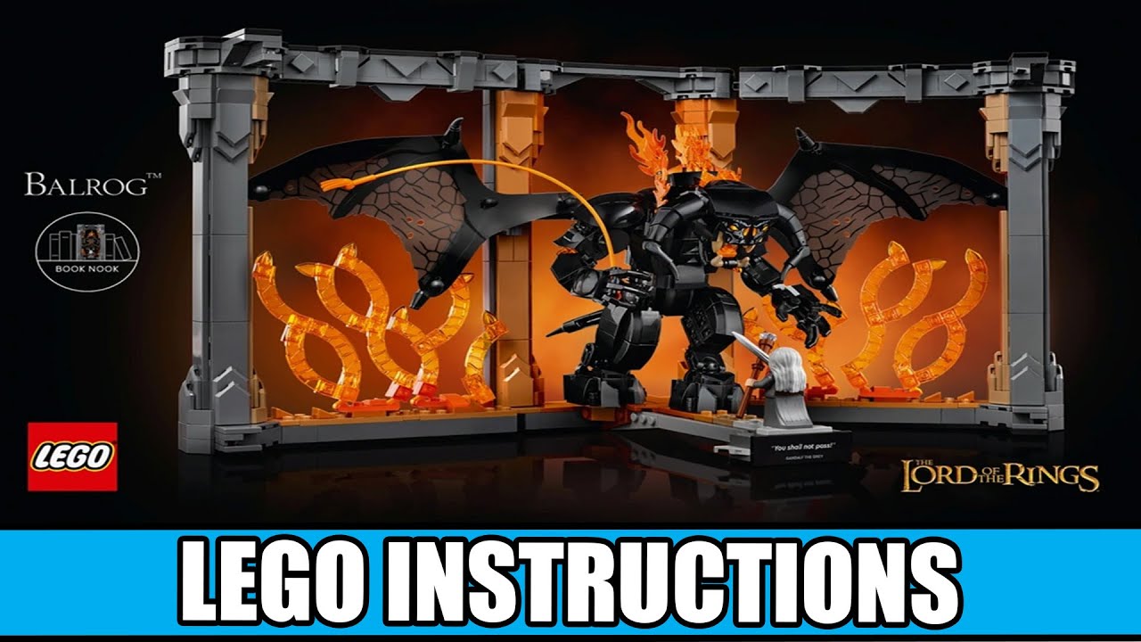 Icons - The Lord of the Rings: Balrog Book Nook - Licensed LEGO instructions