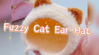 How to crochet Fuzzy Cat Ear Hat |Would you like it ❤️ #crochet #handmade #video