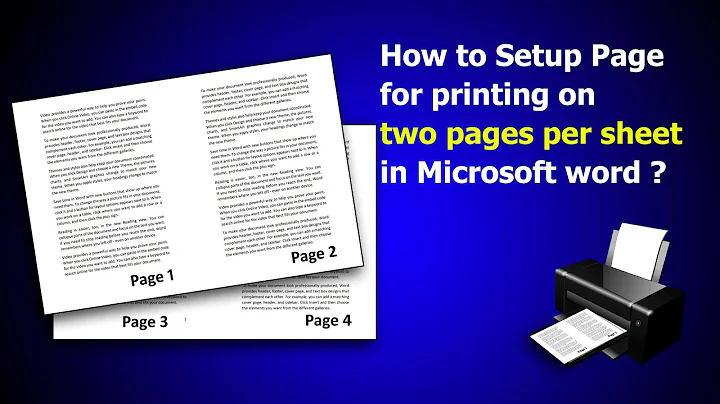 How to setup page for printing on two pages per sheet in Microsoft Word ?