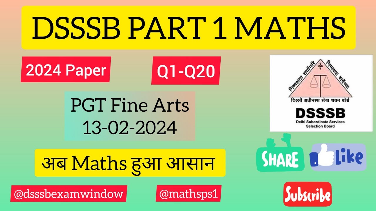 maths-part-of-dsssb-2024-exam-pgt-fine-arts-dsssb-dsssbvacancy2024