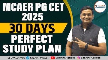 MCAER PG CET 2025 || 30 DAYS PERFECT STUDY PLAN || BY :- KONGHE SIR