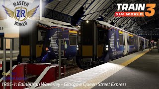 1R05-1: Edinburgh Waverley - Glasgow Queen Street Express - ScotRail Express - Class 385 - TSW3