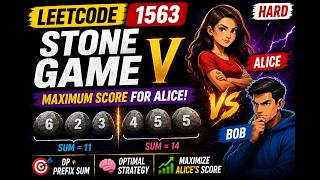LeetCode 1563 🔥 Stone Game V | DP + Prefix Sum | Maximum #python #dsa #leetcode #potd