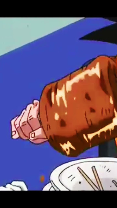 Goku and Vegeta eat meat