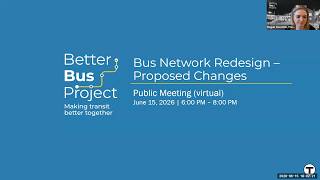 Bus Network Redesign Proposed Updates - Virtual Public Meeting | June 15, 2026
