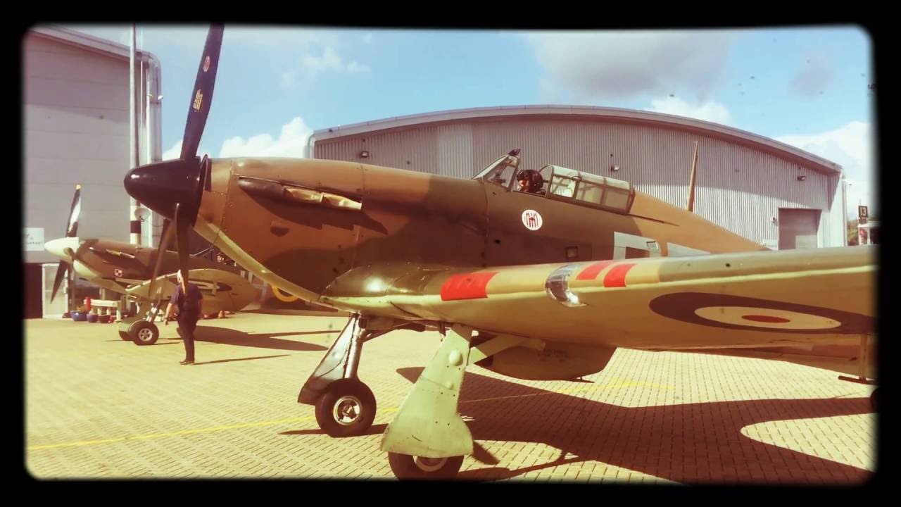 Spitfire Vb BM597 and Hurricane P3700 start and taxi