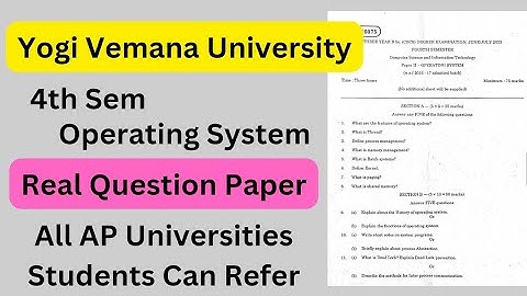 Degree 4th sem computer paper 5 real question paper *YVU* #operating_system question paper #bsc