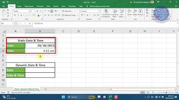 Insert Static and Dynamic Date and Time in Excel | TechTricksGh