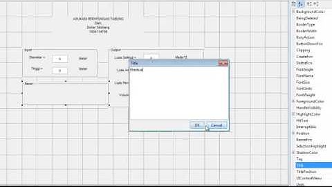 cara membuat aplikasi perhitungan Tabung dengan GUIDE MATLAB oleh Dohar sitohang FPK UNRI