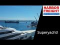 Helicopter lands on owner of harbor freights superyacht