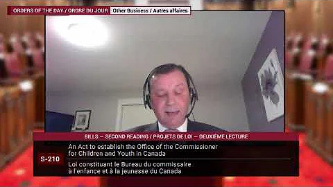 Speech 2nd Reading of Bill S-210, An Act to establish Office of the Commissioner for Children/Youth