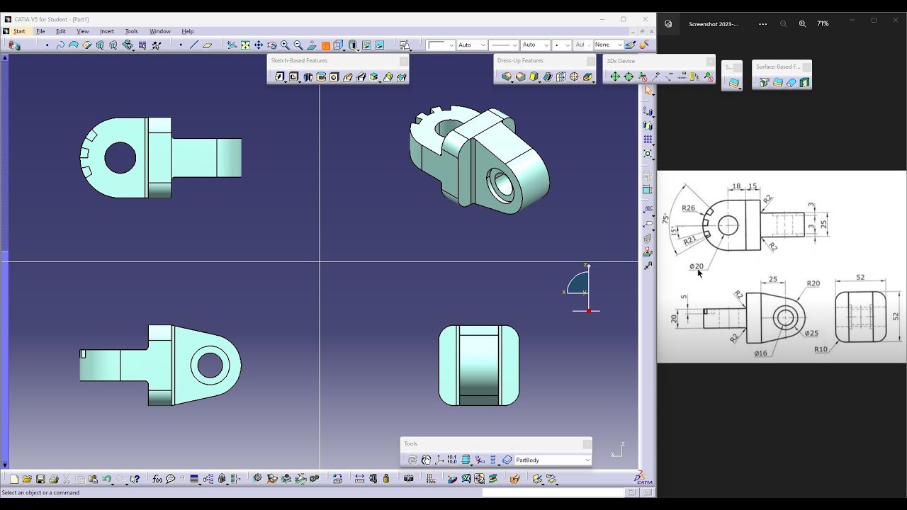 CATIA V5 TUTORIAL EXERCISE 58 - YouTube