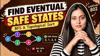 Find Eventual Safe States | BFS & Topological Sort | LeetCode 802 | Python, Java & C++ | DSA