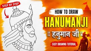 How to Draw Hanuman Ji Face Easily | Beginner Drawing Tutorial@MAMTASHARMA-dn7rq 