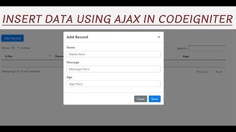 How to insert data to database using ajax Codeigniter