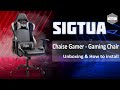 Sigtua chaise gamer  chaise de bureau gaming avec appui tte  coussin lombaire  unboxing