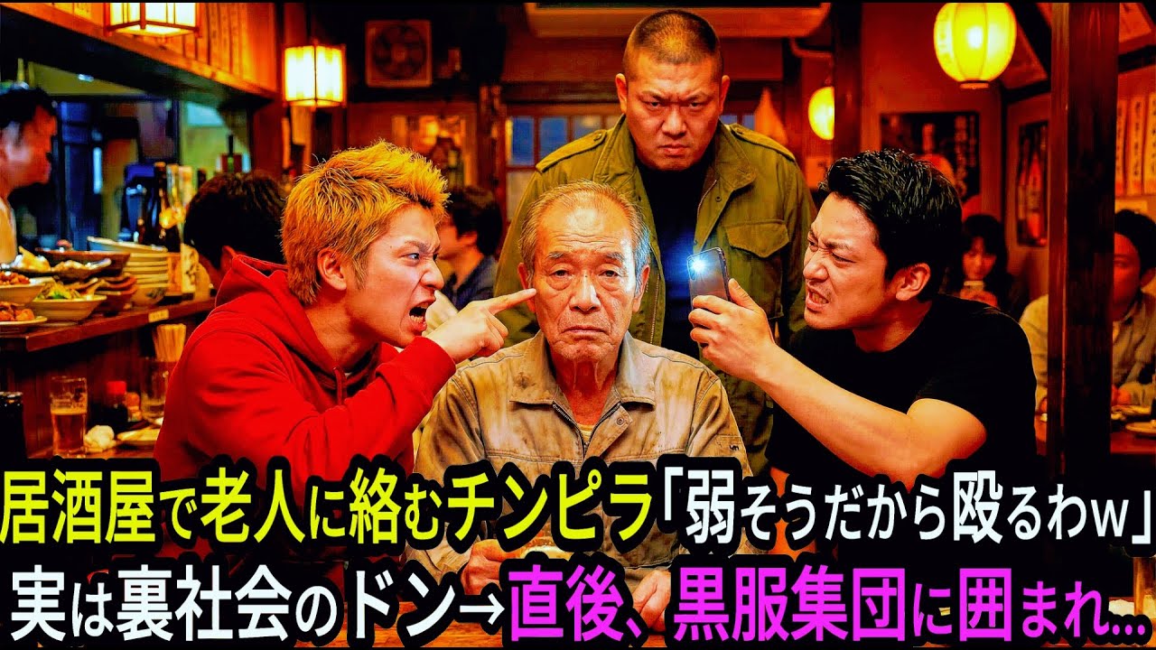 居酒屋で老人に絡んだチンピラ「弱そうだから殴るわw」→直後、店主が顔面蒼白で「逃げて！その人は…」正体が判明した瞬間、全員が土下座で命乞い