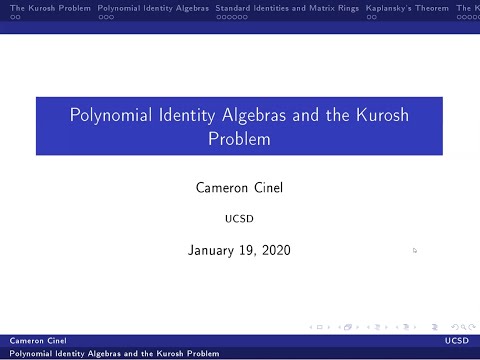 Polynomial Identity Algebras and the Kurosh Problem (Zoom for Thought 01/19/21)