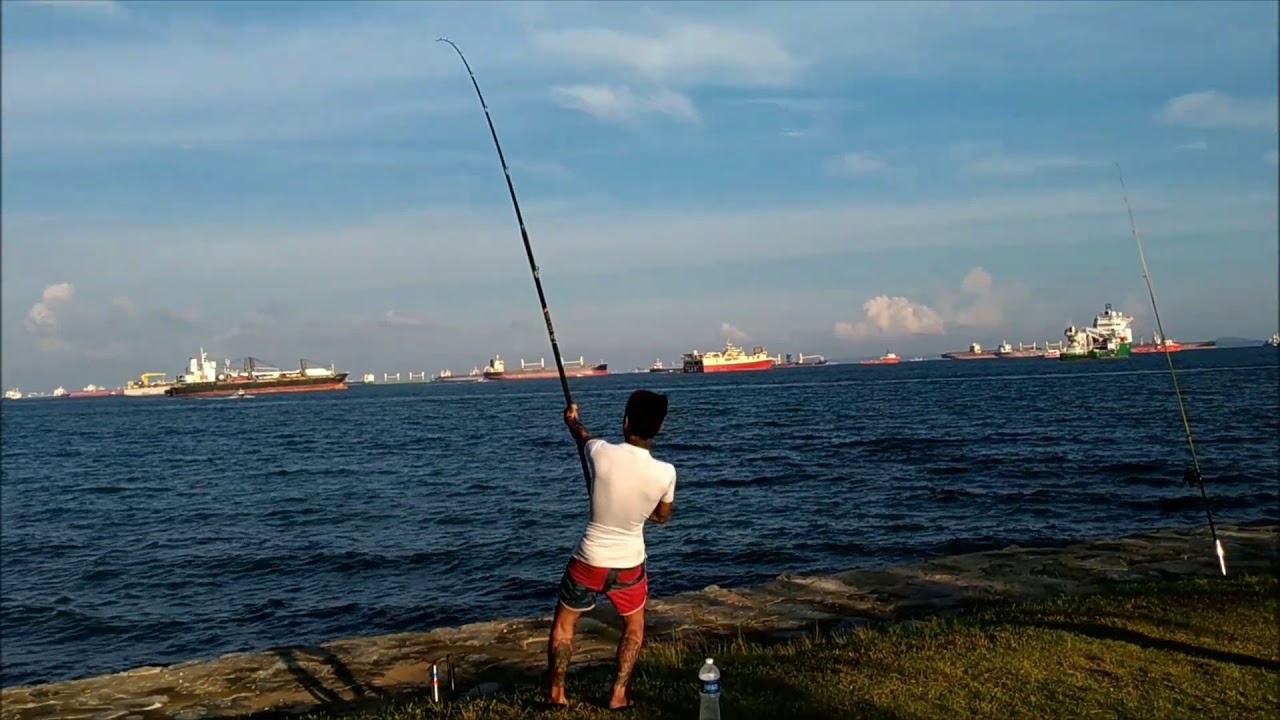 Big pull. Line entangled. Rod fly. Rod broke. - YouTube