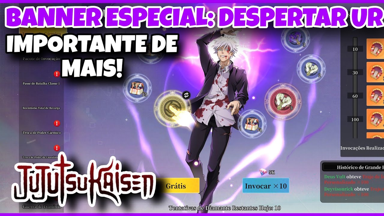 AQUI É CRUCIAL! CHEGOU 1° BANNER DO DESPERTAR UR, ENTENDAM COMO FUNCIONA NO REI DO JUJUTSU 