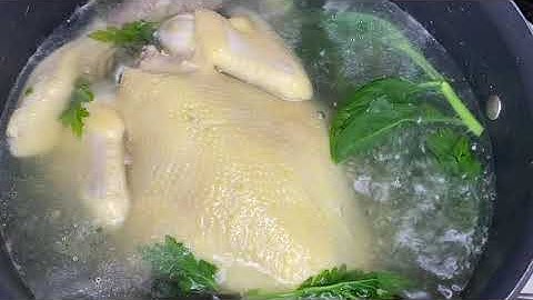 Boiled Chicken with Hmong Herbs - Nqaij Qaib Voom
