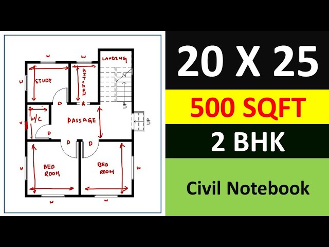 500 Sqft 2 Bedroom House Plans || 500 Sq Ft House India || 20 X 25 - Youtube