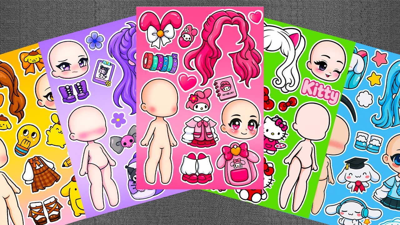 [🎀paper diy🎀] Sanrio X Back To School Sticker Book 🎒 Cinnamoroll, Kuromi, My Melody | Gacha Life