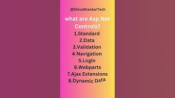 What are Asp.Net Controls in Asp.Net Web Forms? @ShivaShankarTech  #technology  #csharp