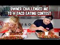 RESTAURANT OWNER CHALLENGED ME TO A TACO EATING CONTEST - Papi&#39;s Churros and Tacos #RainaisCrazy