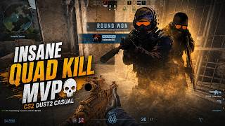 My First Quad Kill MVP on Dust2 😱 (CS2 Casual)