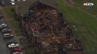 AERIALS: New Albany apartment complex damaged by fire
