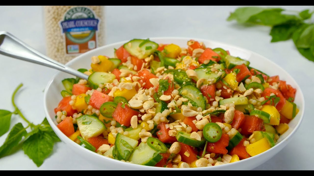 Cucumber, Couscous, Basil and Watermelon Salad by RiceSelect YouTube