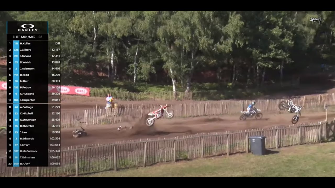 MX Nationals 2022 Hawkstone Park, Elite Pro Race  - Talviku and Adamson big crash.