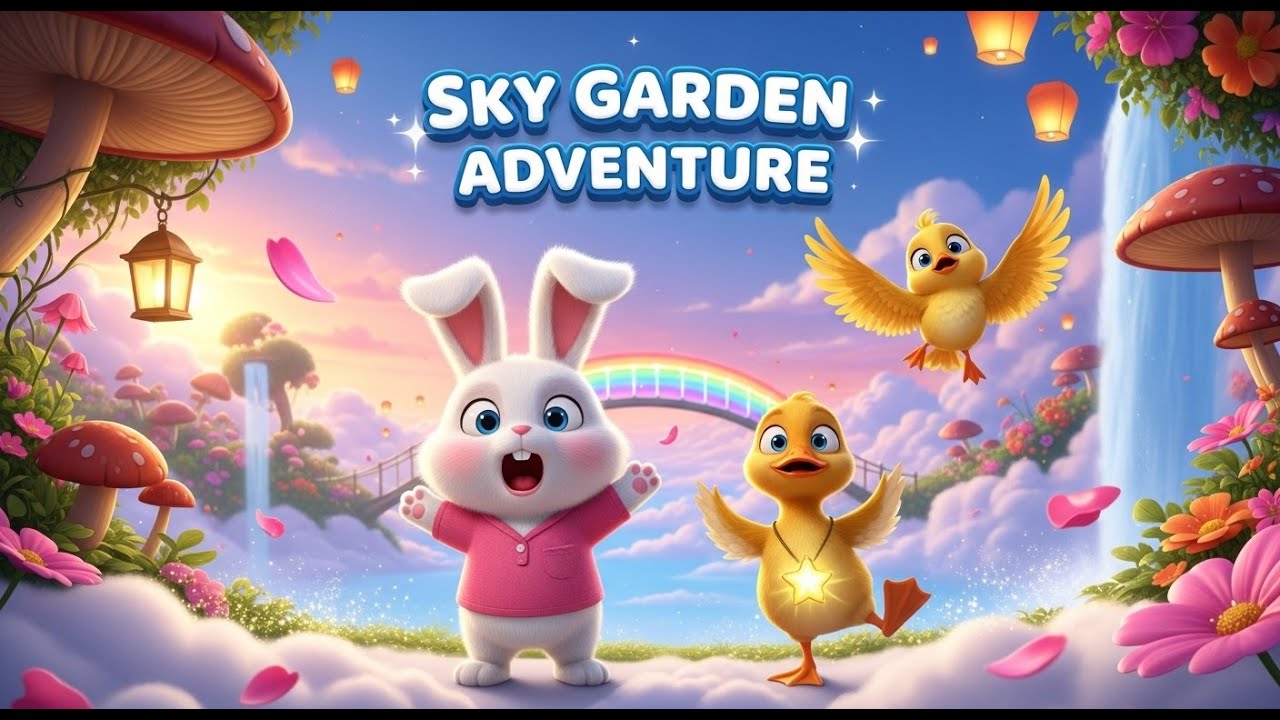 🌸☁️ Sky Garden Adventure! | Funny Forest Fun with Bunny, Duck & Bird 🐰🦆🐥
