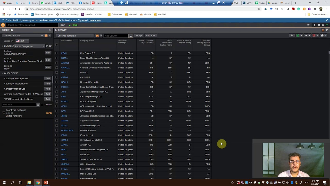 Credit Rating On Refinitiv EIKON YouTube