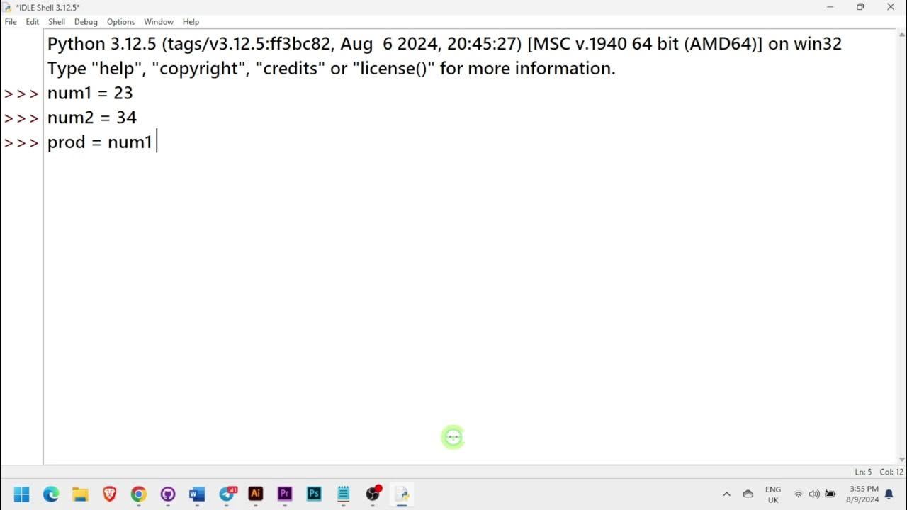 Lesson 4 : Product of two numbers | Python for newborns - YouTube