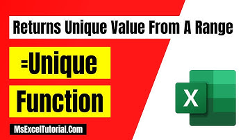 How to Use the Unique Function In Excel