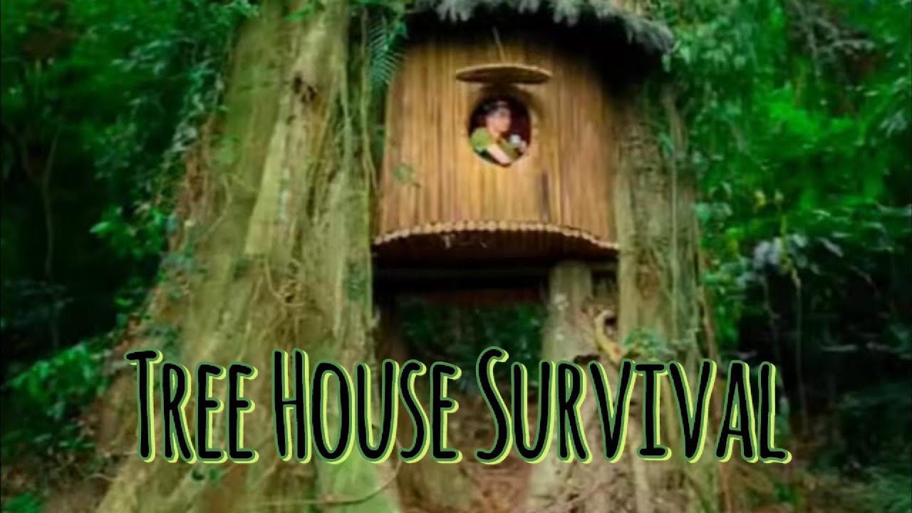 Building a Treehouse Alone in the Wilderness | Solo Survival Camping # ...