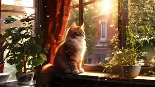 Cozy Afternoon Spring Jazz  Cat & Plants Ambience Relaxing Instrumental Background Music #Jazz