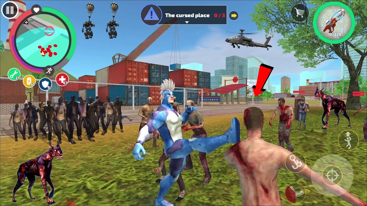 Rope Hero Vice Town - (Zombies entering a Shabby Door) rope hero ...