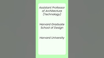 Assistant/Associate Professor of Architectural Design, Harvard University