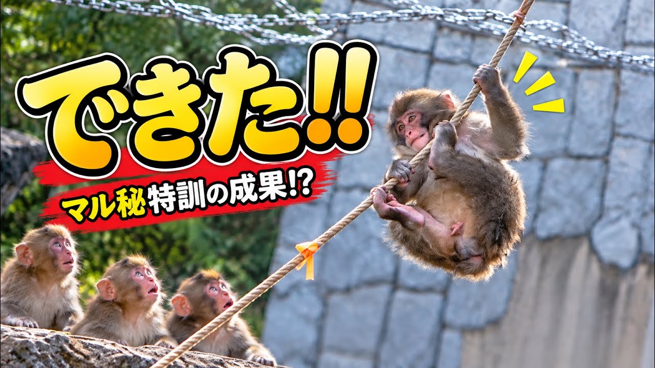 パラ猿 Punch the Monkey🐵】Secret Training Paid Off! Watch Him Cross! Don