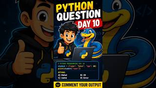 PYTHON QUESTION DAY 10  #learnpython  #shorts #ytshorts #coding #python #programming
